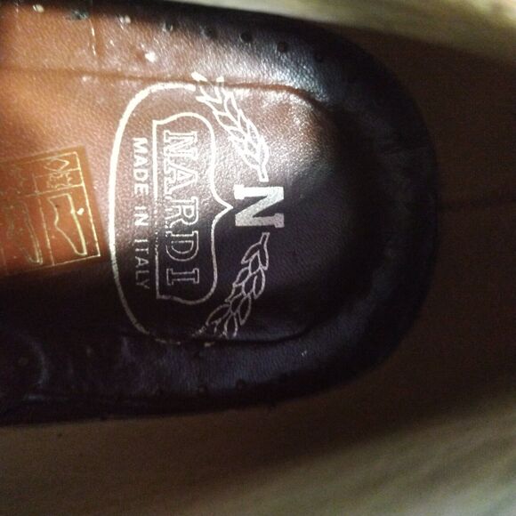 Nardi Brown Leather Derby Dress Shoes Lace Up Square Toe Made Italy Men 44 US 11 - Picture 13 of 13